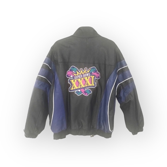 Vintage 90’s: Starter ✪ NFL Super Bowl XXXI ✪ Varsity Leather Jacket ✪ Packers - Picture 7 of 15